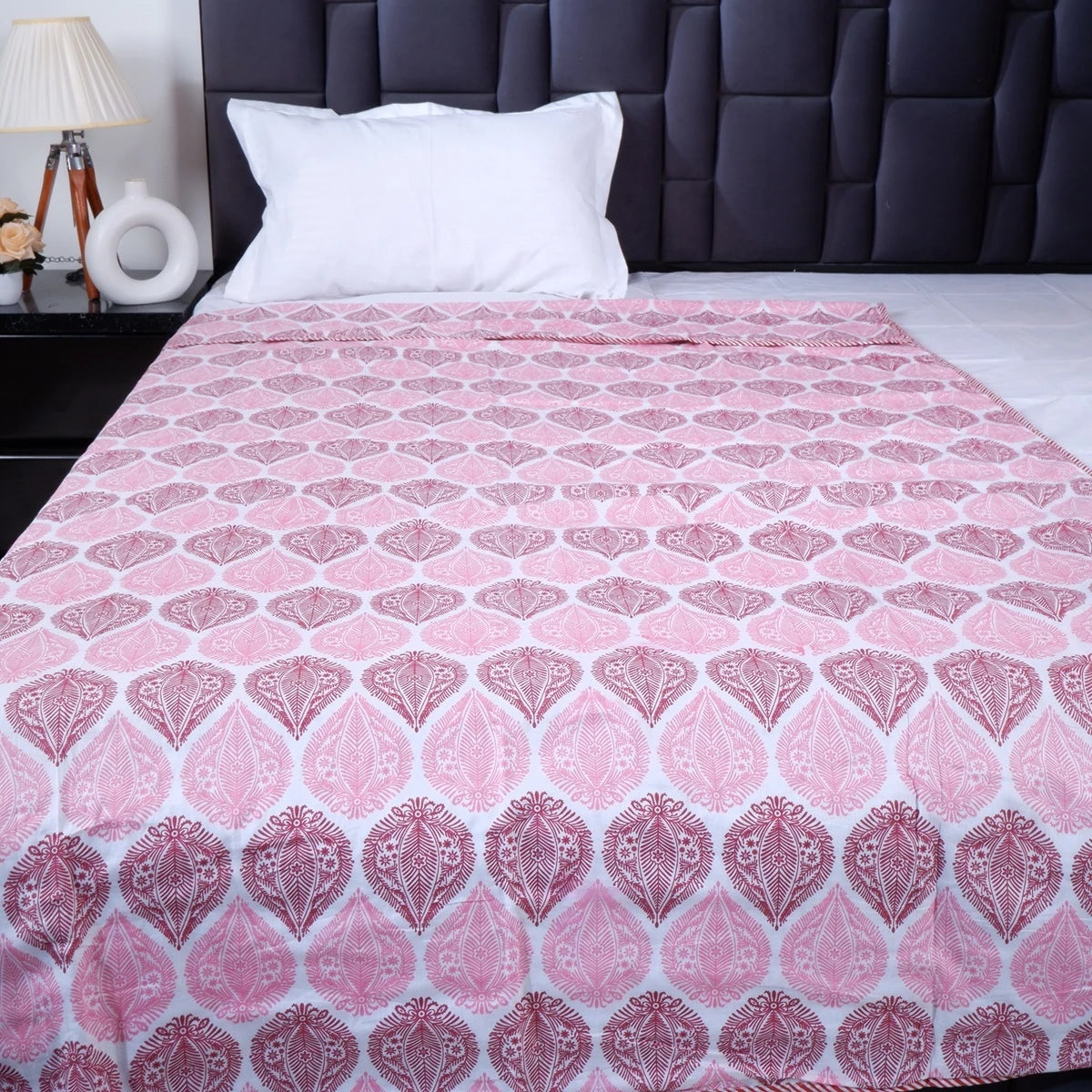 Jaipuri Dohar Blanket (Set of 2) | 100% Mulmul Cotton | Block Print | Single Bed - Madhuri